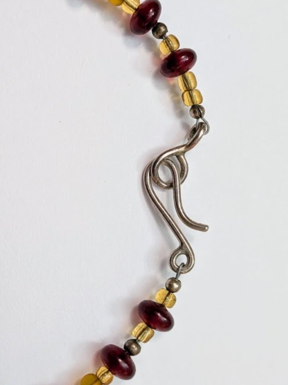 Vintage Baltic Amber Beaded Necklace Sterling Silver Amber Pendant - Picture 3 of 6